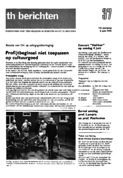 Voorzijde van magazine: TH berichten 37 - 2 juni 1972