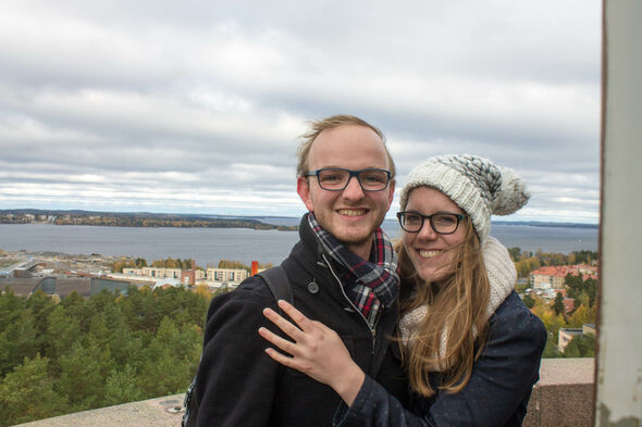 Pieter en zijn vriendin in Finland.