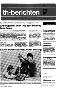 Voorzijde van magazine: TH berichten 11 - 6 november 1981