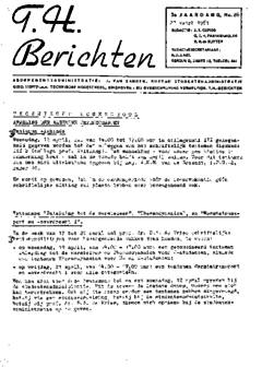 Voorzijde van magazine: TH berichten 26 - 22 maart 1961