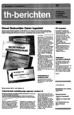 Voorzijde van magazine: TH berichten 17 - 14 december 1979