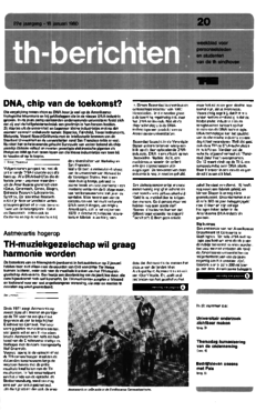 Voorzijde van magazine: TH berichten 20 - 18 januari 1980