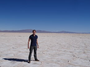 Op de zoutvlaktes van Salinas Grandes, op zo'n 4.000 meter hoogte.