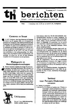 Voorzijde van magazine: TH berichten 7 - 6 november 1964