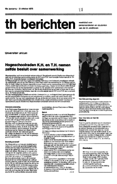 Voorzijde van magazine: TH berichten 11 - 31 oktober 1975