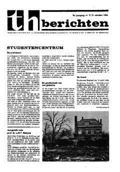 Voorzijde van magazine: TH berichten 7 - 21 oktober 1966