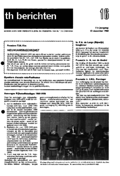 Voorzijde van magazine: TH berichten 16 - 13 december 1968 