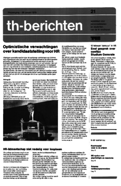 Voorzijde van magazine: TH berichten 21 - 26 januari 1979