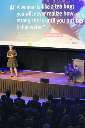 Marjan van Loon at the Opening of the Academic Year. Photo | Bart van Overbeeke
