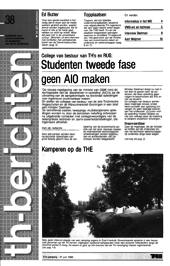 Voorzijde van magazine: TH berichten 38 - 21 juni 1985