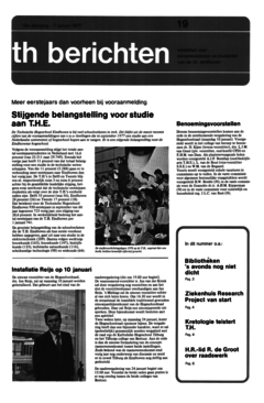 Voorzijde van magazine: TH berichten 19 - 7 januari 1977