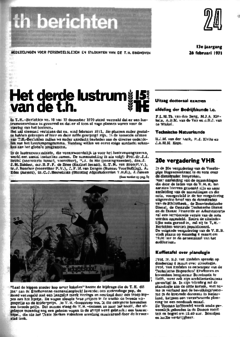Voorzijde van magazine: TH berichten 24 - 26 februari 1971