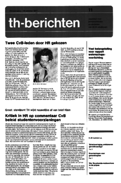 Voorzijde van magazine: TH berichten 11 - 28 oktober 1977