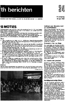 Voorzijde van magazine: TH berichten 34 - 19 mei 1969