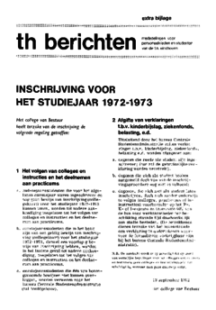 Voorzijde van magazine: TH berichten extra bijlage - 13 september 1972