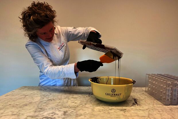 Working sweetly at home in chocolate studio