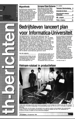 Voorzijde van magazine: TH berichten 7 - 28 september 1984