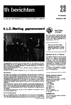 Voorzijde van magazine: TH berichten 23 - 24 februari 1969