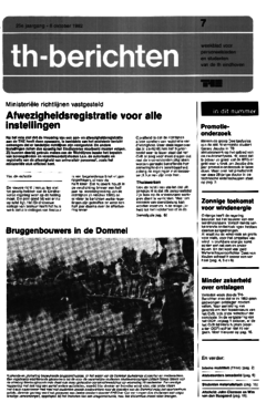 Voorzijde van magazine: TH berichten 7 - 8 oktober 1982