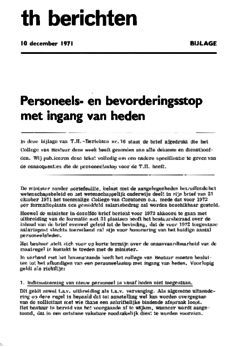 Voorzijde van magazine: TH berichten 16 bijlage - 10 december 1971