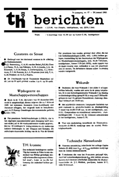 Voorzijde van magazine: TH berichten 17 - 29 januari 1965