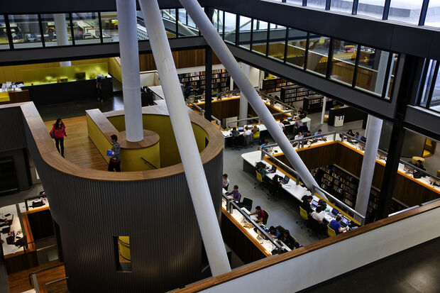 Relaxing in the library