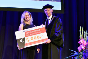 Yvonne de Kort was elected best master lecturer. Photo | Bart van Overbeeke