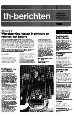 Voorzijde van magazine: TH berichten 3 - 10 september 1982