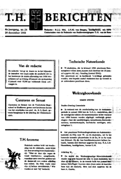 Voorzijde van magazine: TH berichten 14 - 20 december 1963
