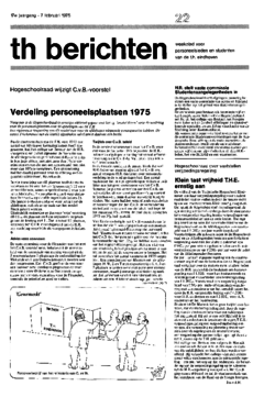 Voorzijde van magazine: TH berichten 22 - 7 februari 1975