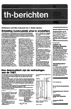 Voorzijde van magazine: TH berichten 31 - 6 april 1979