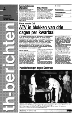 Voorzijde van magazine: TH berichten 04 - 13 september 1985