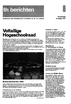 Voorzijde van magazine: TH berichten 8 - 15 oktober 1971