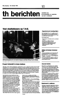 Voorzijde van magazine: TH berichten 10 - 24 oktober 1975