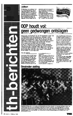 Voorzijde van magazine: TH berichten 23 - 10 februari 1984