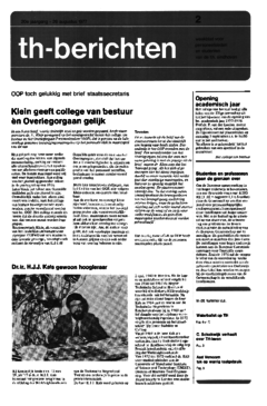 Voorzijde van magazine: TH berichten 2 - 26 augustus 1977