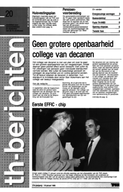 Voorzijde van magazine: TH berichten 20 - 18 januari 1985