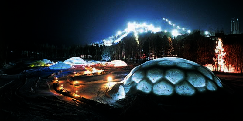 An earlier built ice dome in Japan.