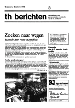 Voorzijde van magazine: TH berichten 3 - 8 september 1972