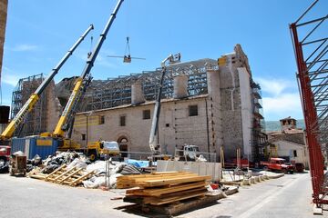 De kerk van Aquila is inmiddels heropgebouwd.