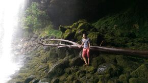 Simon Riezebos at the Rainbow Falls.