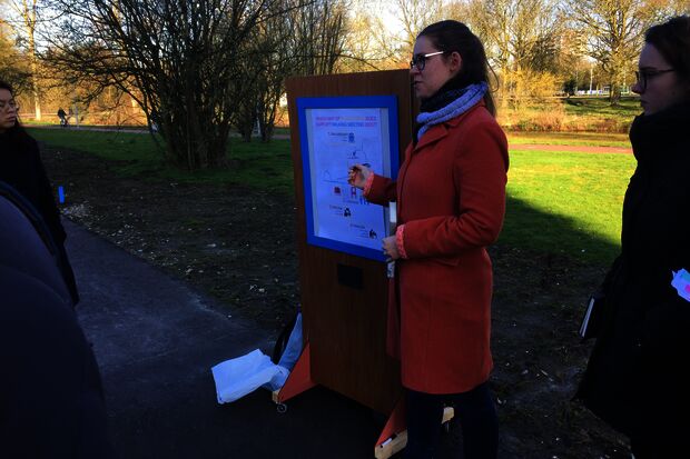 Braving the cold to present Vitality projects