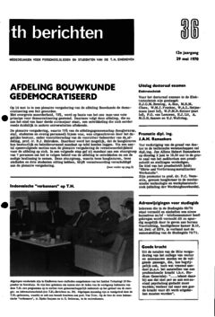 Voorzijde van magazine: TH berichten 36 - 29 mei 1970