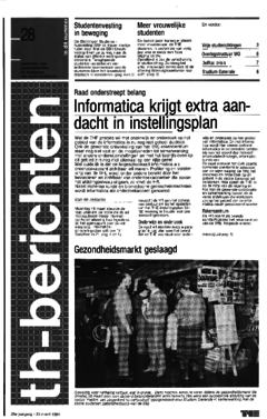 Voorzijde van magazine: TH berichten 28 - 23 maart 1984