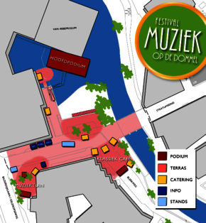 Plattegrond van het festivalterrein. Plattegrond van het festivalterrein.