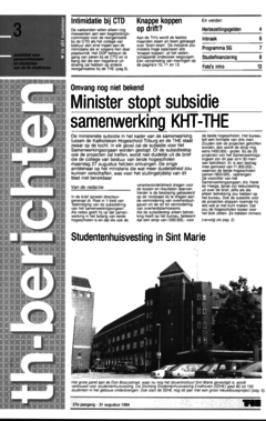 Voorzijde van magazine: TH berichten 3 - 31 augustus 1984