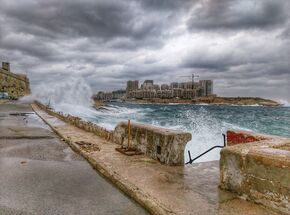 Slecht weer in Valetta.