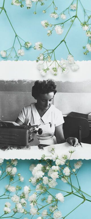 June 1959: secretary Tine Trommar working at Chemical Engineering. Photo | Jan van Hooff