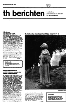 Voorzijde van magazine: TH berichten 36 - 31 mei 1974