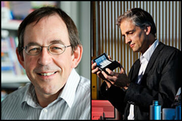 Prof.dr.ir. René Janssen (l) en prof.dr.ir. Marc Geers (r).